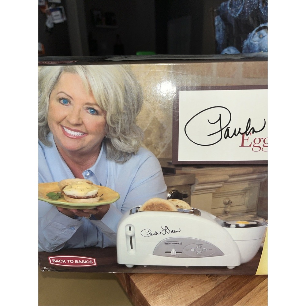 Brand New! Back to Basics Paula Deen Egg & Muffin Toaster Model TEM500PDWH Rare!